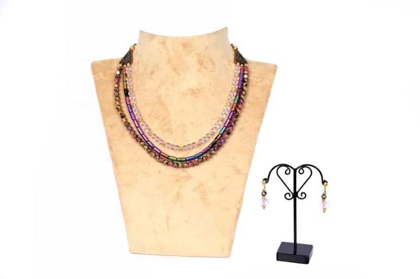 Polished Glass Bead Necklace view 2