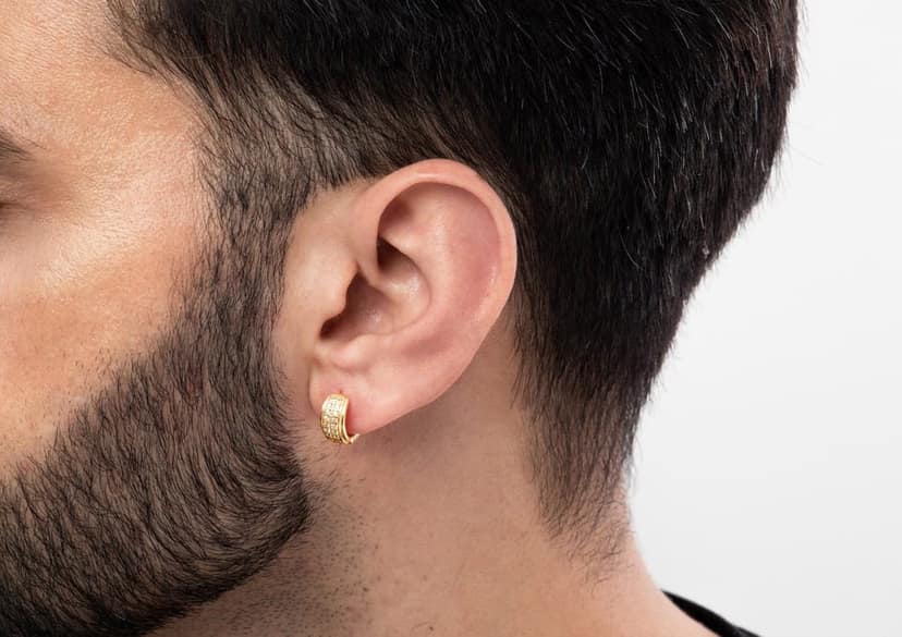 Convex Men's Hoop Earring (1 Pc Only) view 4