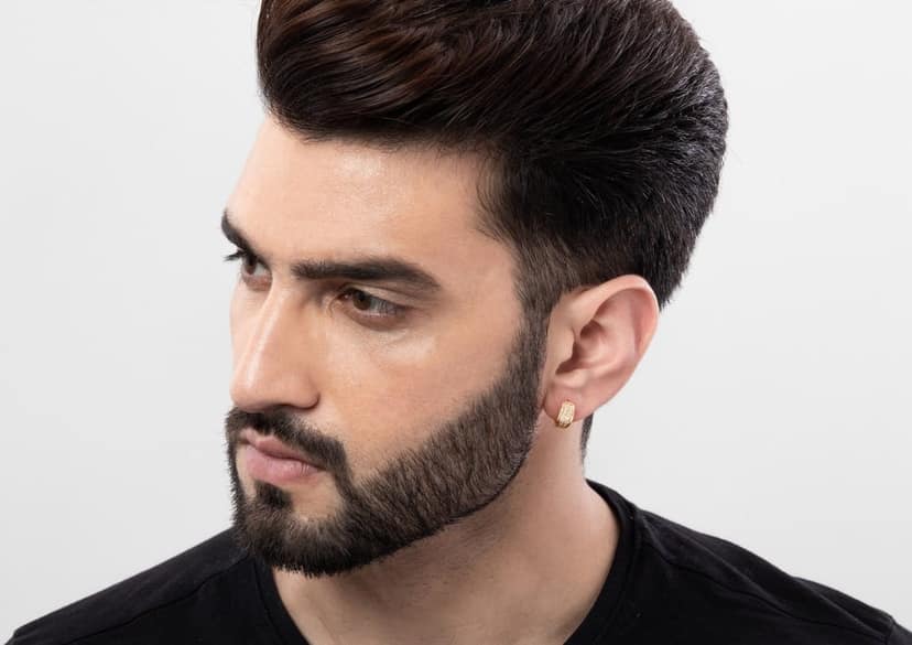 Convex Men's Hoop Earring (1 Pc Only) view 6