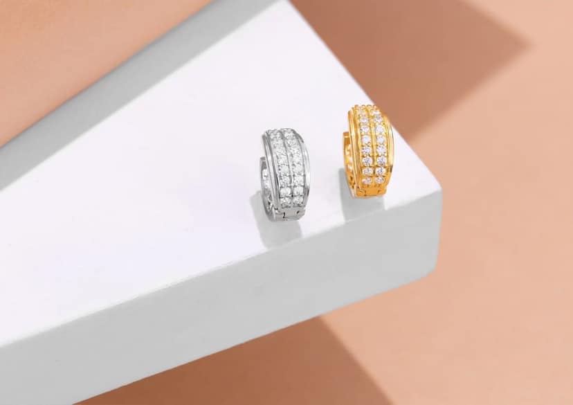 Convex Men's Hoop Earring (1 Pc Only) view 7