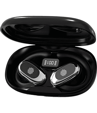 VEHOP S300 OWS Open Ear Wireless Earbuds with Display, ENC Mic for Crystal-Clear Calls, 60hr Playtime with Type-C Fast Charging, BT5.4 Gaming Bluetooth Earphones, Touch Control Sports Headphone.