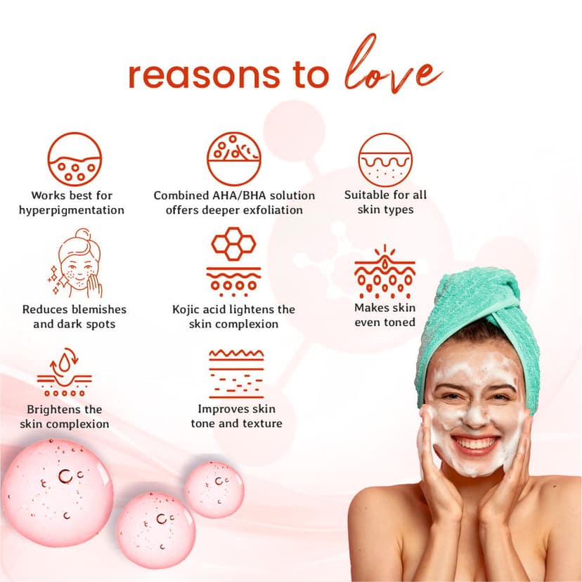 Globus Remedies AHA BHA & Kojic Acid Face Wash, For Skin Brightening, 100 ml view 8