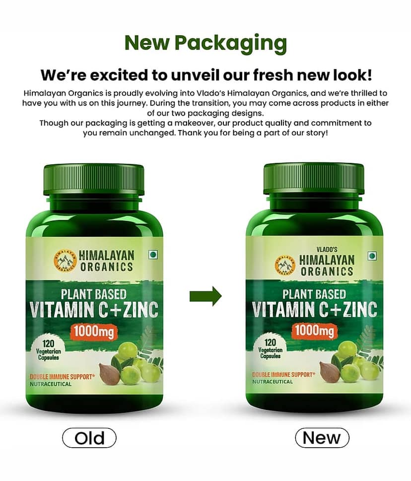 Vlado's Himalayan Organics Plant Based Vitamin C with Zinc - 120 No.s view 2