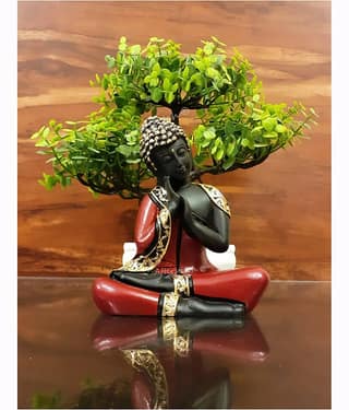AFTERSTITCH Maditation buddha idol statue for home Garden decor God Figurines 13 cm (Pack of 1)