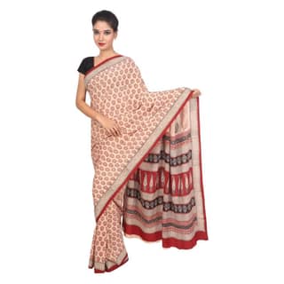 HANDLOOM CRAPE SILK SAREE WITH BLOUSE (SKU - 3I0106030422 SAREE- 214)