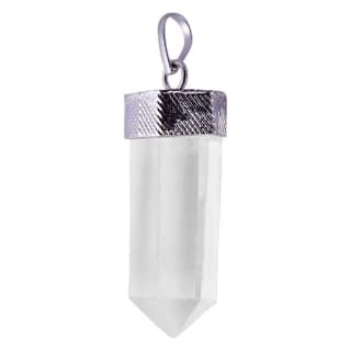 Crystals Quartz Pencil Pendant for Reiki Healing and Crystal Healing,Traditional Astrological Pendant for Women and Mens for Chakra Healing | Lucky Charm Positive Vibes Energy(KI_40) by Krishna Impex