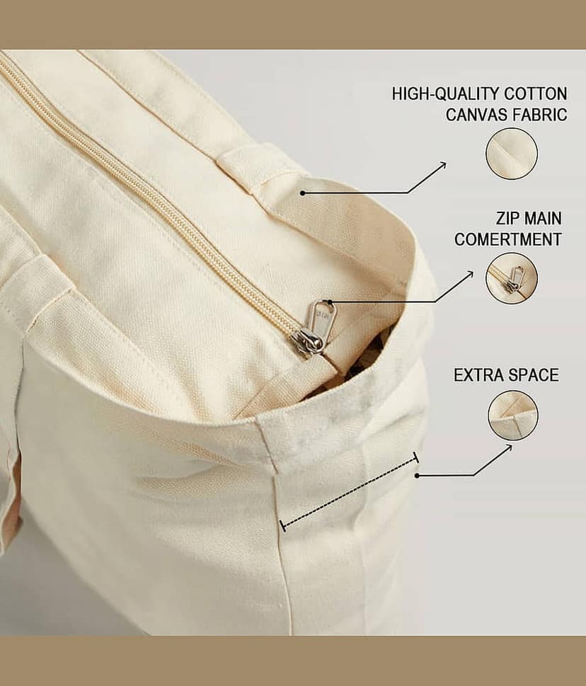 Ajanta Tote Bag Jute Set of 1 ( Off White ) view 2
