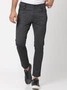 Mufti Stretch Cotton Jeans Ankle Length Charcoal Chinos