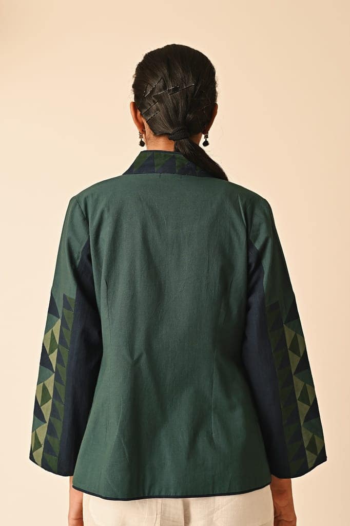 Rishta Handkerchief Hem Green Ralli Jacket view 4
