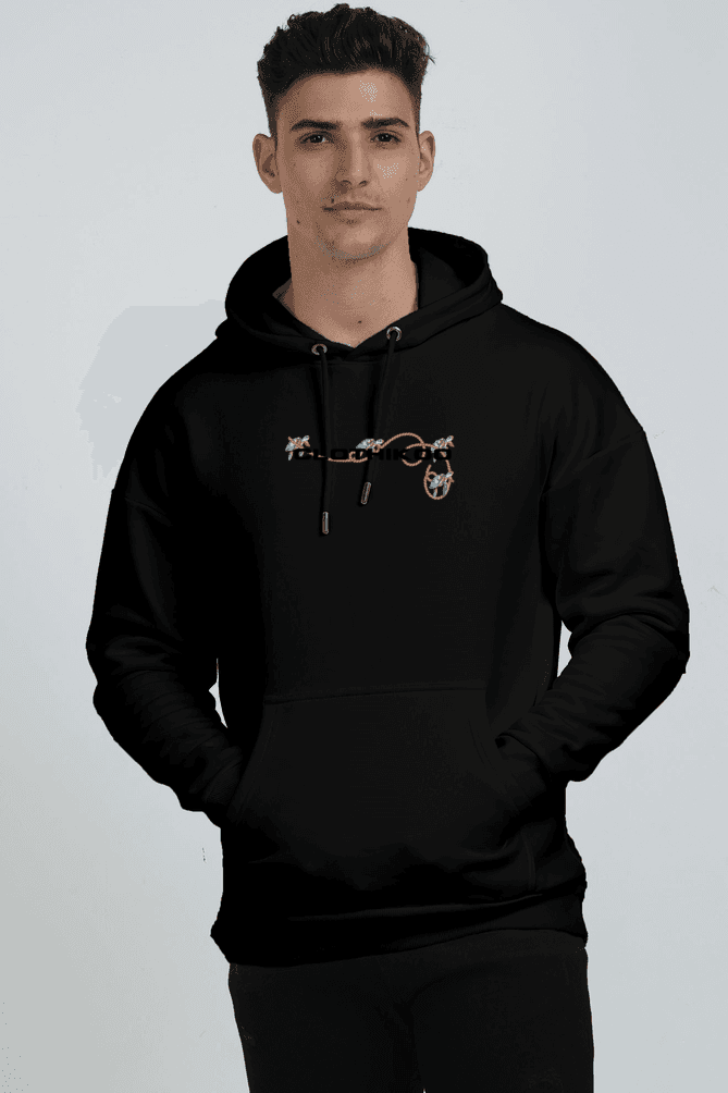 Clothikoo Premium Turtle Printed Edition Hoodie (400 GSM, Black, Turtle Print)