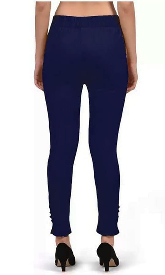 Cron Women's Straight Fit Ankle Length, Slim fit Cigarette Pants with an Elasticated Waist Band (28, Dark Blue) view 2