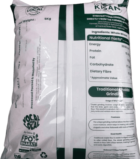 Kisan Naturals High Fiber Atta, 100% Whole Wheat, 5 Kg view 2