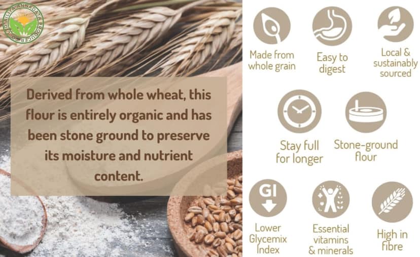 Kisan Naturals High Fiber Atta, 100% Whole Wheat, 5 Kg view 3