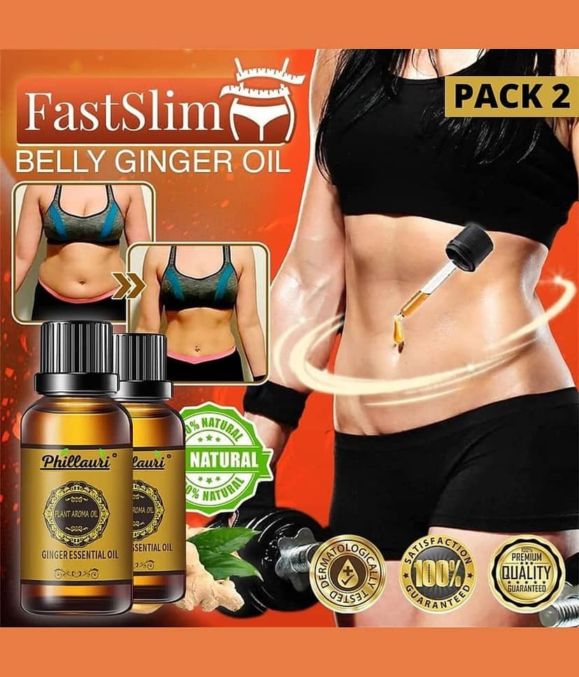 Phillauri Fat Loss Ginger Weight Loss Oil For Men & Women Shaping & Firming Oil 60 mL Pack of 2