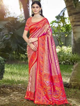 Pink Silk Saree