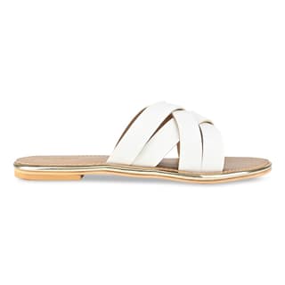 White Women Criss-Cross Flats