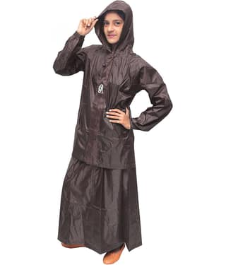 Goodluck Waterproof Nylon Raincoat Set - Grey