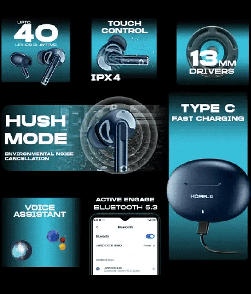 HOPPUP AirDoze S40 In Ear TWS Blue view 2