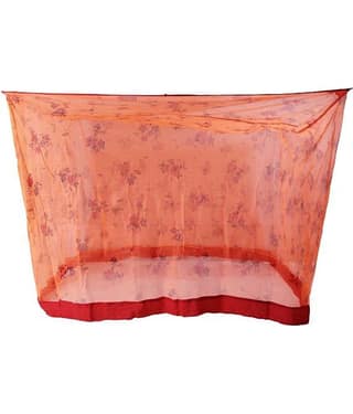 Riddhi Mosquito Net, Machardani Orange Polyester Mosquito Net, Machardani with Border