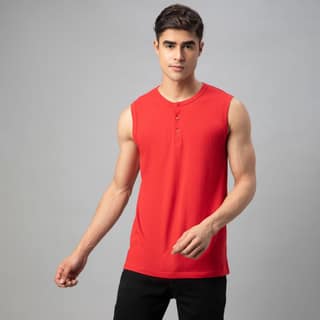 FTX Men Round Neck Cotton Rich Sleeveless Tshirt