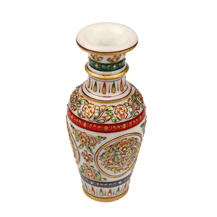 Tribes India Marble Meenakari Flower Vase Big (23 CM) view 2