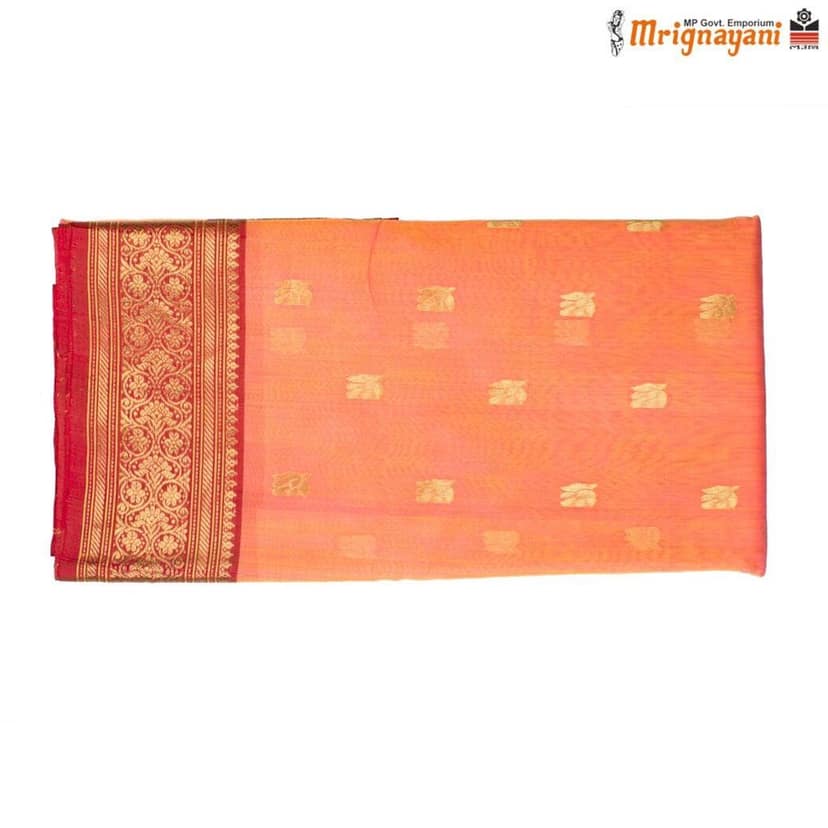HANDLOOM CHANDERI SILK SAREE WITH BLOUSE (SKU - 1SC201170422, SAREE - 1018) view 4