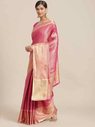 Women's Banarasi Designer Art Silk Saree With Unstiched Blouse Piece