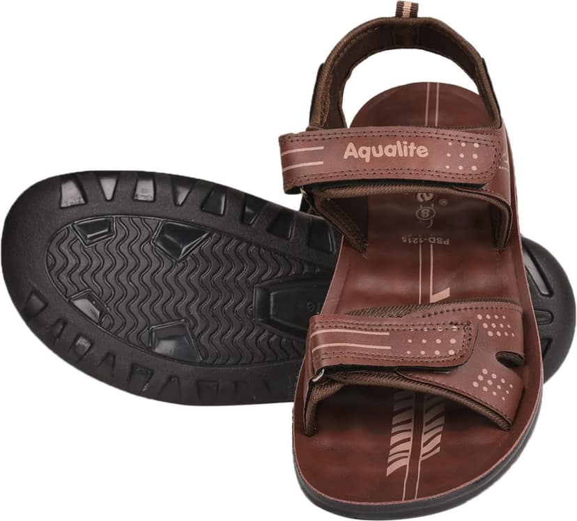 Aqualite men's brown PU comfort sports sandals PS 1215 view 5