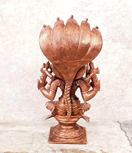 Searchers Paradise - Copper Idols Mariamman,4.9 inches, Copper Handmade 470 Grams, Patina Antique Finish, Pack of 1 Piece view 2