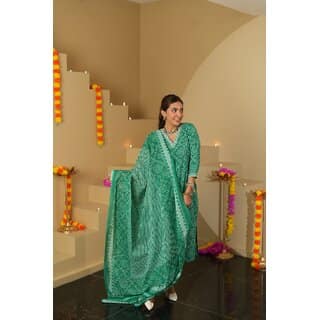 Elara Green Rayon Dupatta Kotachex Kurta Set For Women