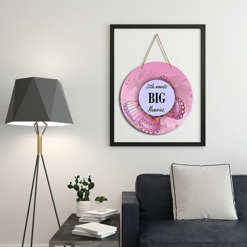 Charmor Life Quote Round Wall Hanger for Home Decor| Office| Gift| Bedroom| Living Room Wall Decoration (WH4910) view 2