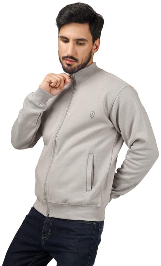 BLUEFICUS Winter Jackets For Men || Full Sleeve Solid Jacket With Zipper For Men's & Boys || Casual And Sports Jacket (Grey) view 3