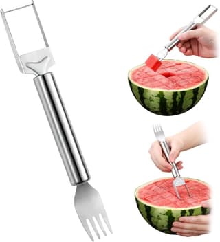 Stainless Steel Watermelon Forks - Dual-Function Slicer and Server Pack of 2 pcs
