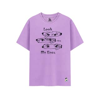 KUCHU Kids’ Unisex T-Shirt “Look Thru My Eyes” Digital Print | Cotton-Modal Blend | Super Soft, Breathable, Lightweight & Durable Casual Wear for Boys & Girls