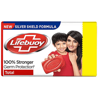 Lifebuoy Total Soap, 100% Stronger Germ Protection, New Silver Shield Formula, 164 g (Pack of 4)