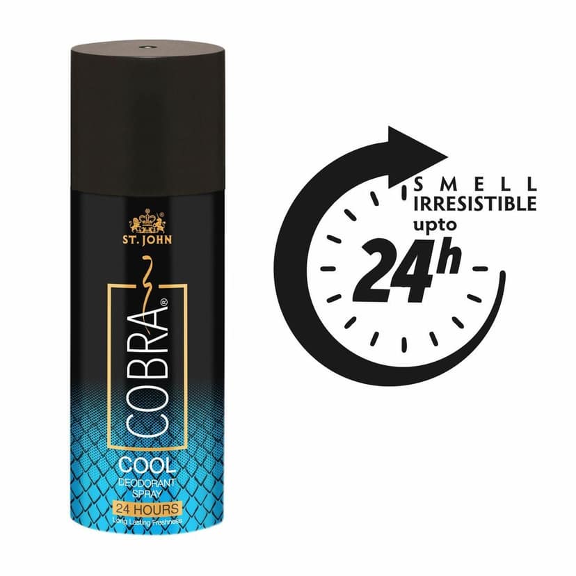 ST.JOHN Deo Cobra Cool Limited Edition Deodorant Body Spray for Long Lasting Protection 150ml ( Pack Of 12) view 5