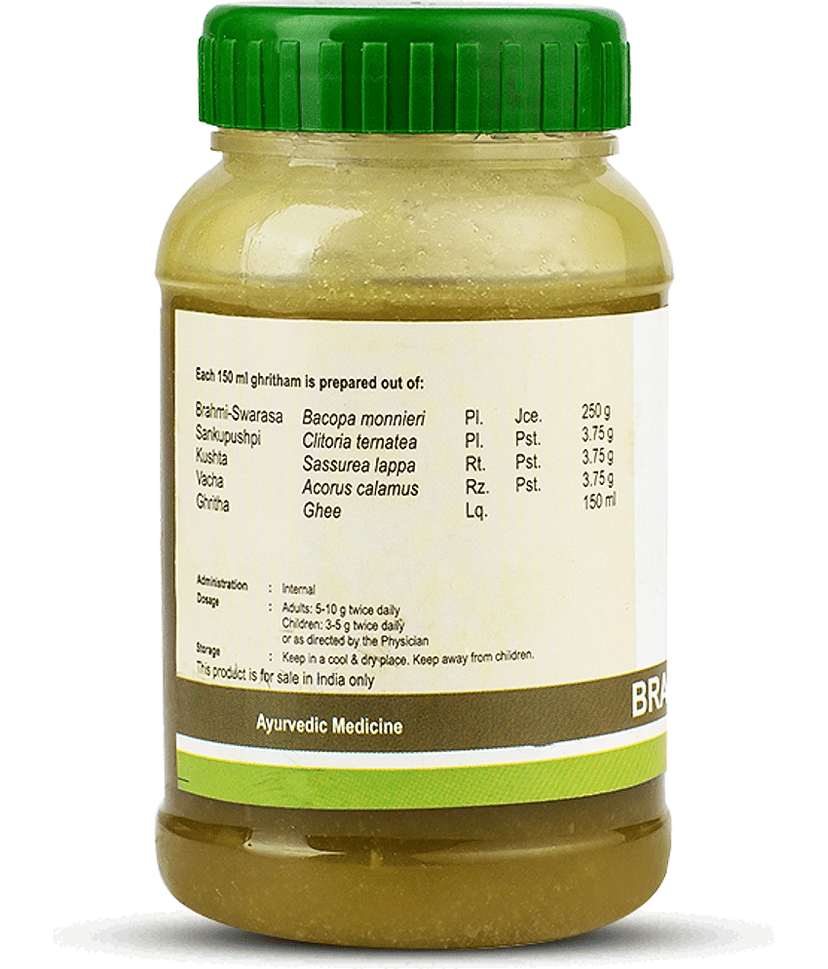 Kerala Ayurveda Brahmi Ghritham 150ml, Herbal Ghee, Improves Concentration & Recall,Boosts Mental Sharpness & Cognitive Processing view 2