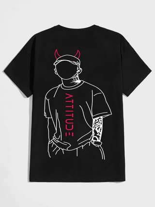 SCOTT FINCHER Men's Attitude Graphic T-Shirt : AA(HSR)BLACK_55