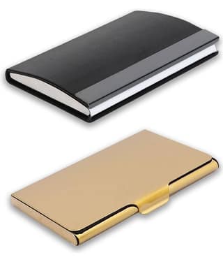 auteur A15-34 Multicolor Artificial Leather Professional Looking Visiting Card Holders for Men and Women Set of 2 (upto 15 Cards Capacity)