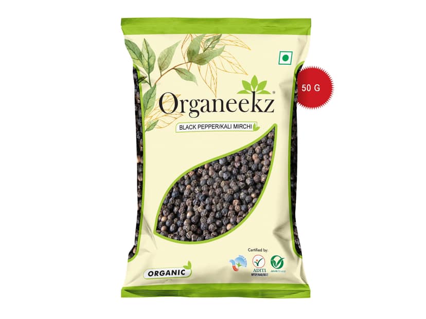 Organeekz Black Pepper (Kali Mirch) - 50 Gram