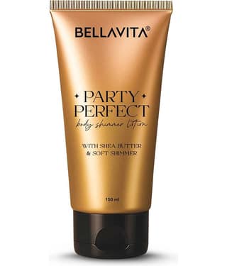 BELLAVITA Party Perfect Body Shimmer Lotion | Instant 3D Glow | Party-Ready Sheen | Butter-Rich Deep Hydration | Lightweight & Non-Sticky | 150ml