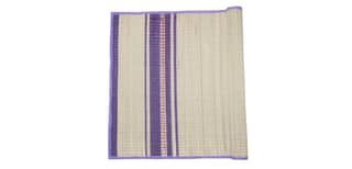 Handwoven Seagrass Floor Mat with Purple Border - Eco-Friendly and Durable Natural Fiber Rug for Living Room, Bedroom, and Kitchen