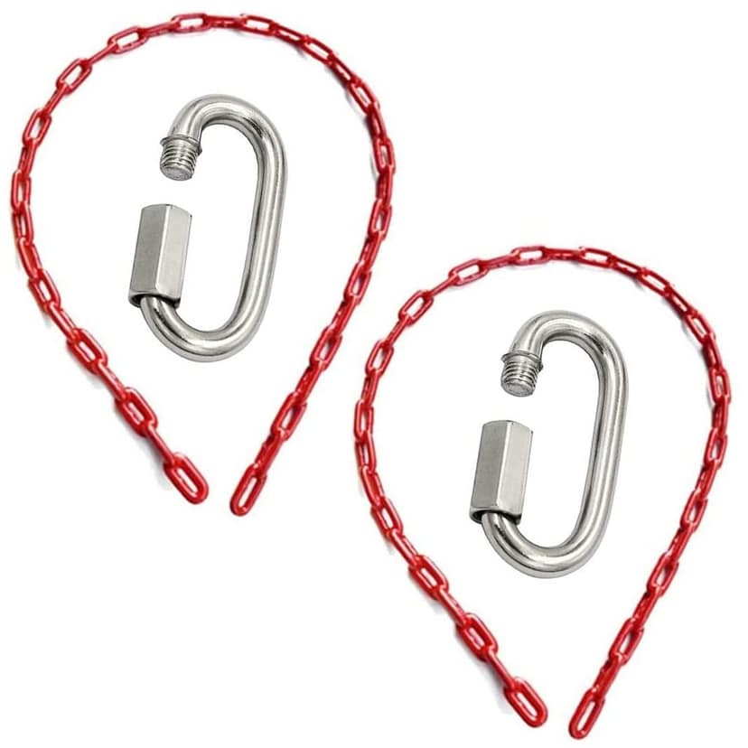 REZNOR 60 inch Swing Chains Set Fully Plastic Coated with 2 Quick Links Anti-Rust Iron Link Carabiner Hooks Chains for Playground Kids Swing Seat