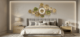 Contemporary Round Wall Clock with Metal Art Design | Stylish Home Décor Model