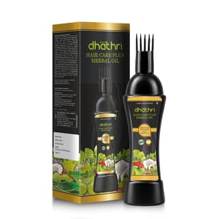 Dhathri Hair Care Plus Herbal Oil with Indian Indigo, Hibiscus & Amla | Ayurvedic Herbal Hair Oil Reduce Hair Fall & Dandruff | Nourishes & Strengthens Hair | For Men & Women | All Hair Types, 200ml Dhathri Hair Care Plus Herbal Oil with Indian Indigo, H