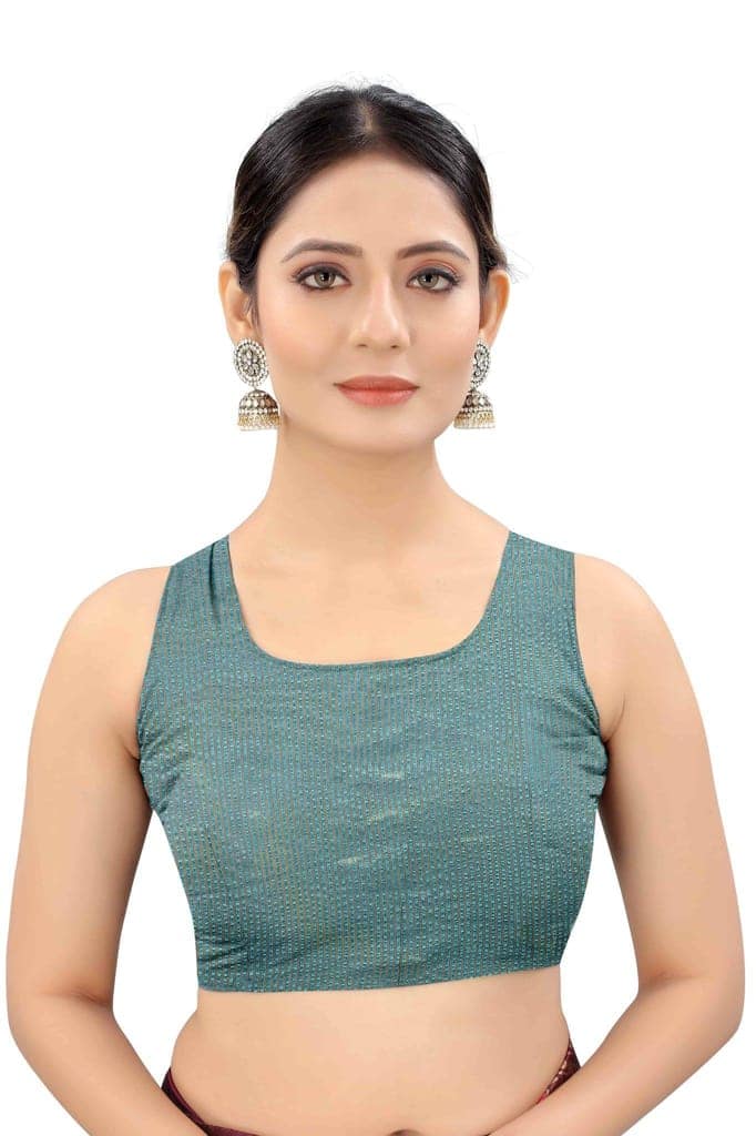 Women's Solid Woven Design Saree With Unstiched Blouse Piece view 5
