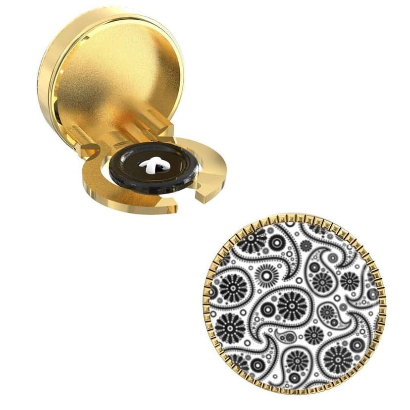 The Smart Buttons - Shirt Button Cover Cufflinks for Men - Paisley Teardrop Design Pattern view 7