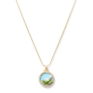 KAYYA21 | Gold-Plated Enamel Floral Pendant Necklace | Pack of 1