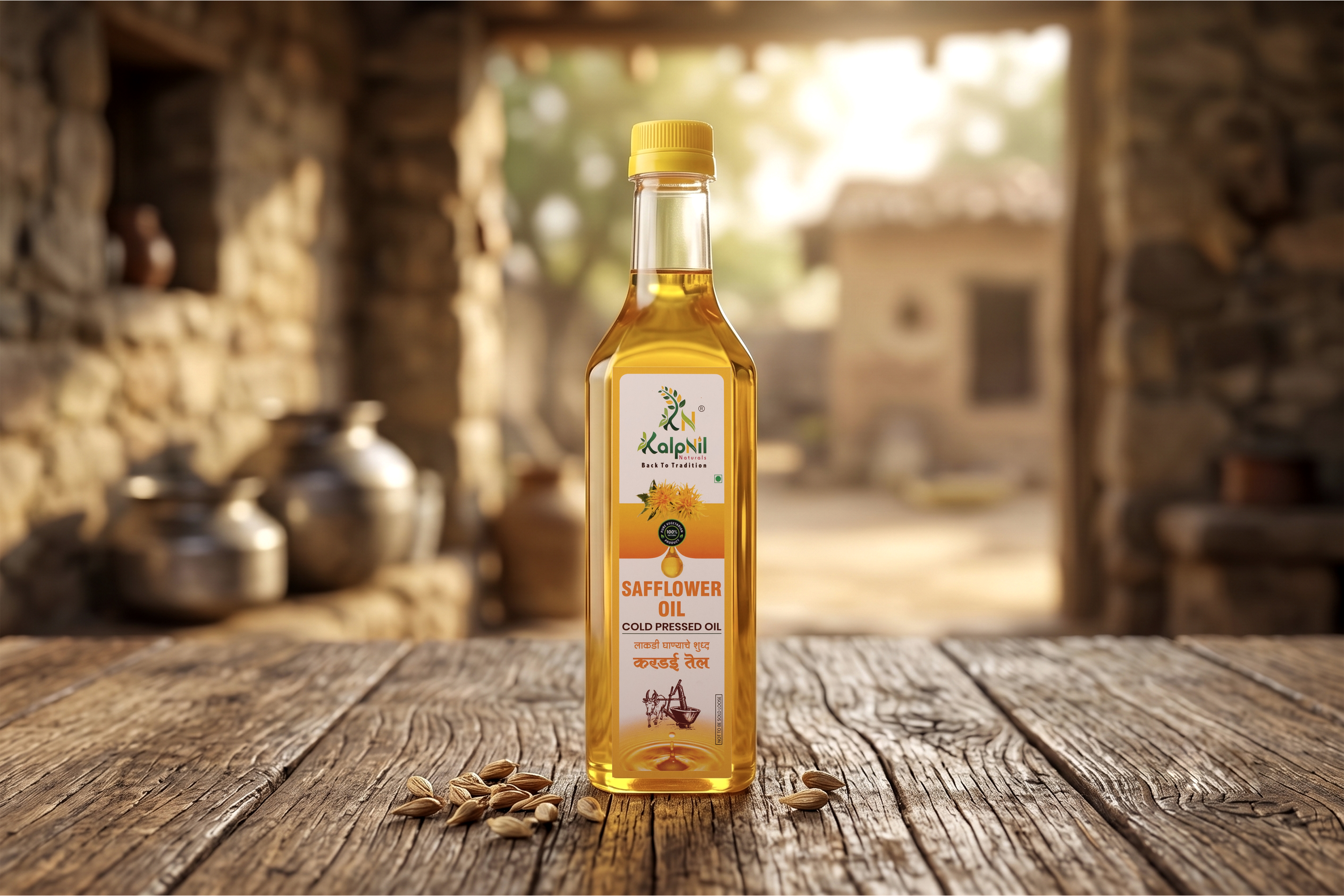 Cold-Pressed Safflower (Kardai) Oil Made from Quality Safflower Seeds for Everyday Cooking 1 L