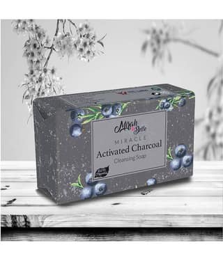 Mirah Belle - Organic Activated Charcoal Cleansing Soap 125gm (pack of 2) - For Clogged Pores, Handmade Soap 250gm